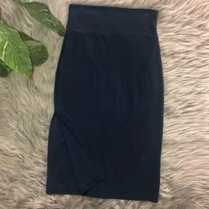 🌼 Navy Blue High Waisted Skirt with Slit